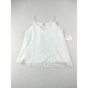 Naif Camisole Top Womens Medium White Lace Pom Pom Design Polka Dots‎ Loungewear
